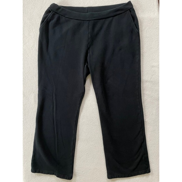 Lauren Ralph Lauren Pants - Lauren Ralph Lauren Womens 2X Pants Black Knit Cotton Blend Fleece Pockets